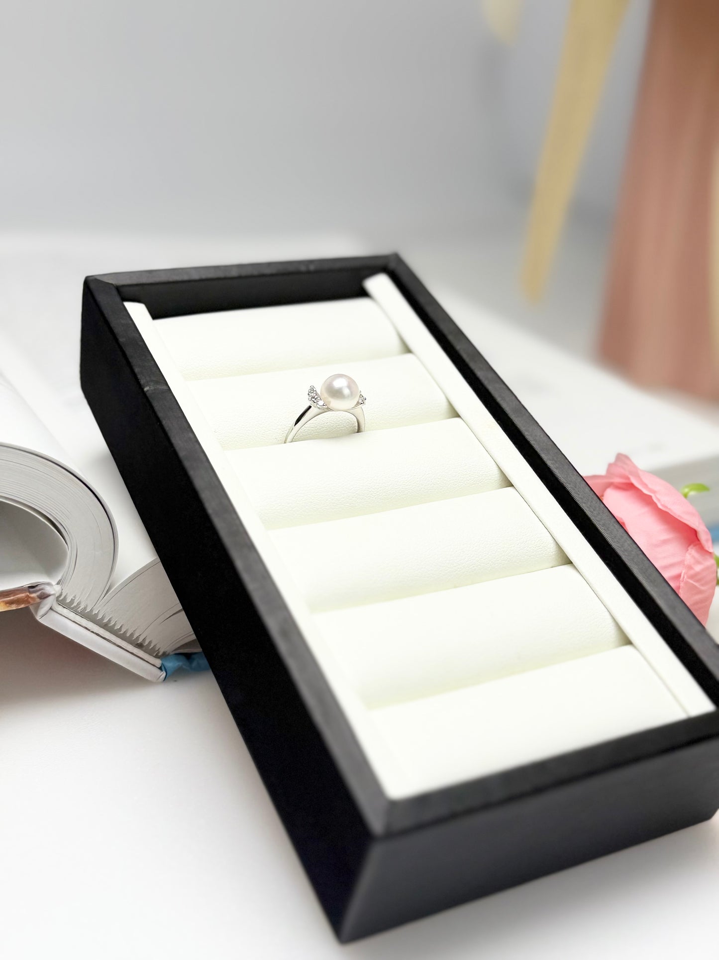 Elegant Japanese Akoya Pearl (8-8.5mm) Ring
