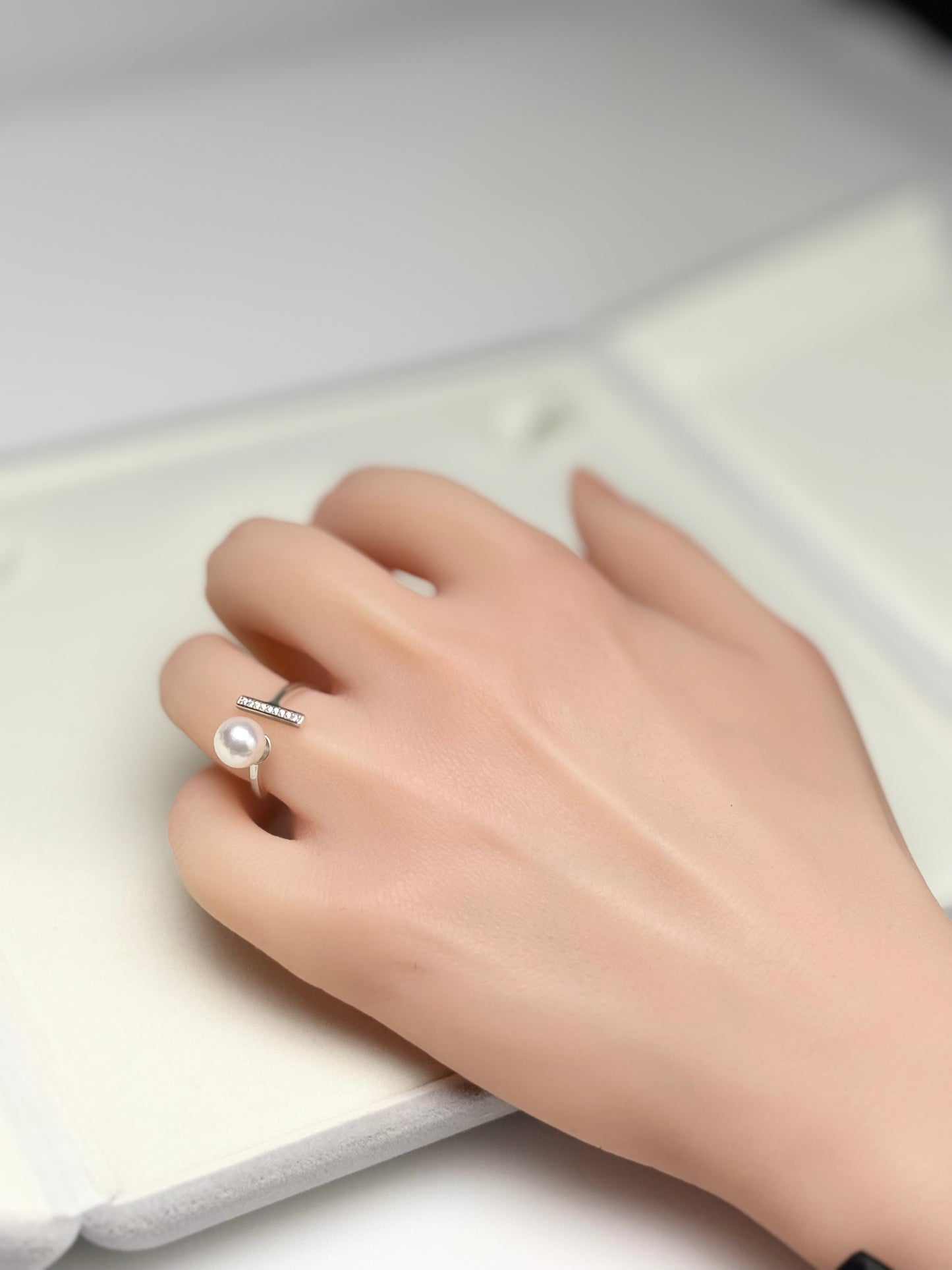 Elegant Japan Akoya Pearl (7.5-8mm) Ring