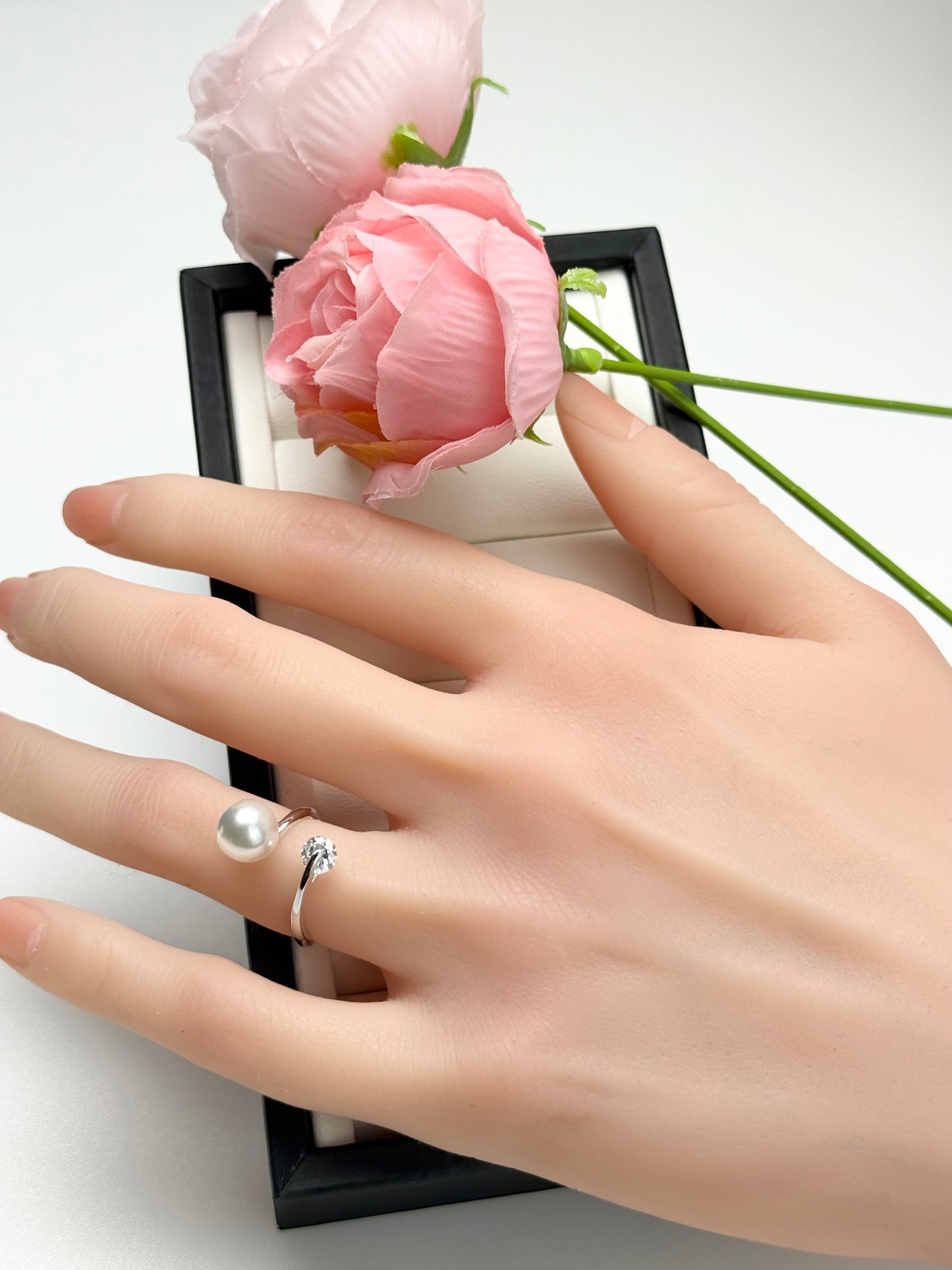Elegant Designer Japanese Akoya Pearl (8-8.5mm) Ring | Modern Design