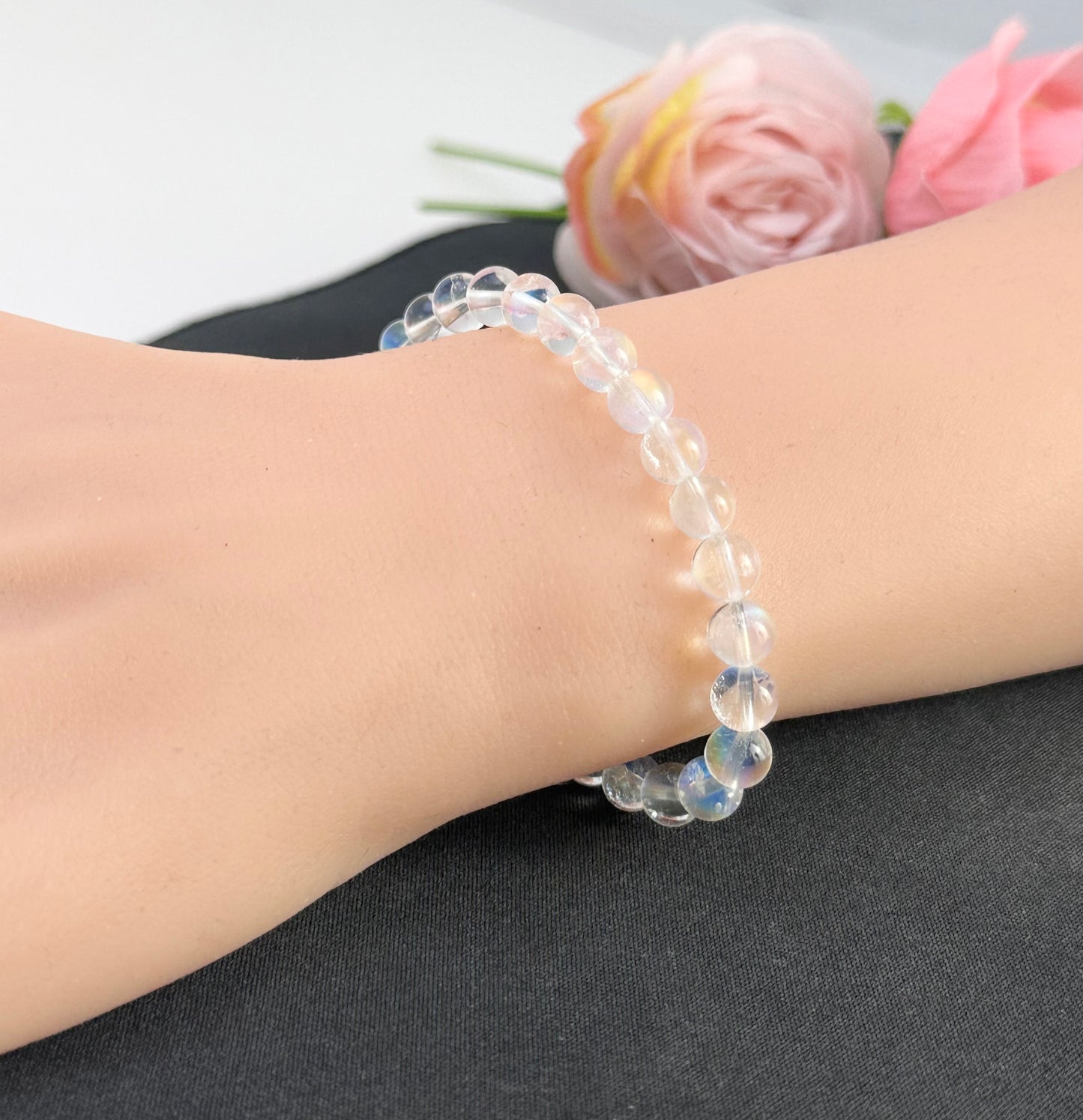Top Grade Rainbow Moonstone (6.5-7mm) Crystal Bracelet