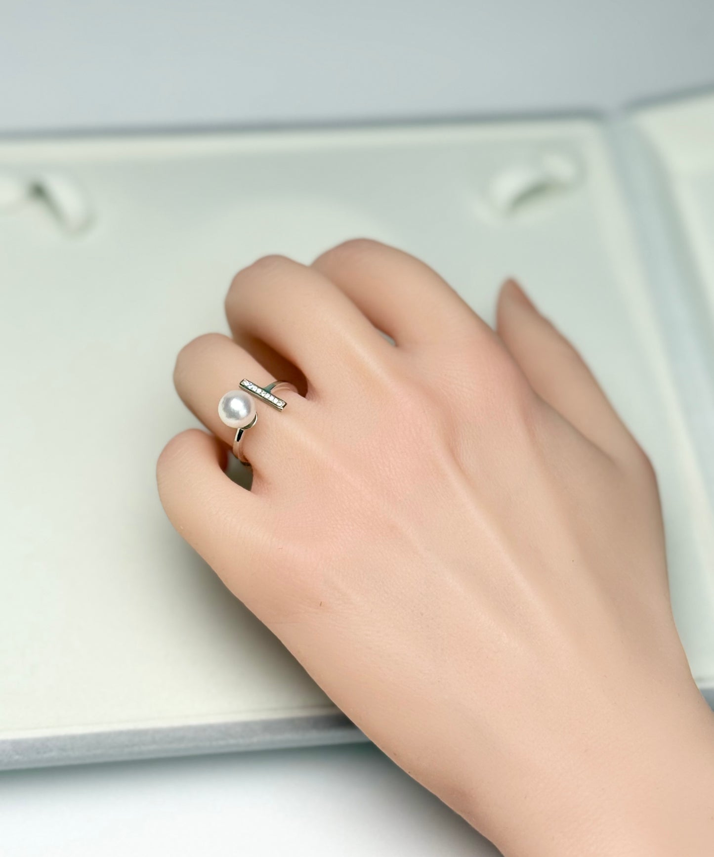 Elegant Japan Akoya Pearl (7.5-8mm) Ring
