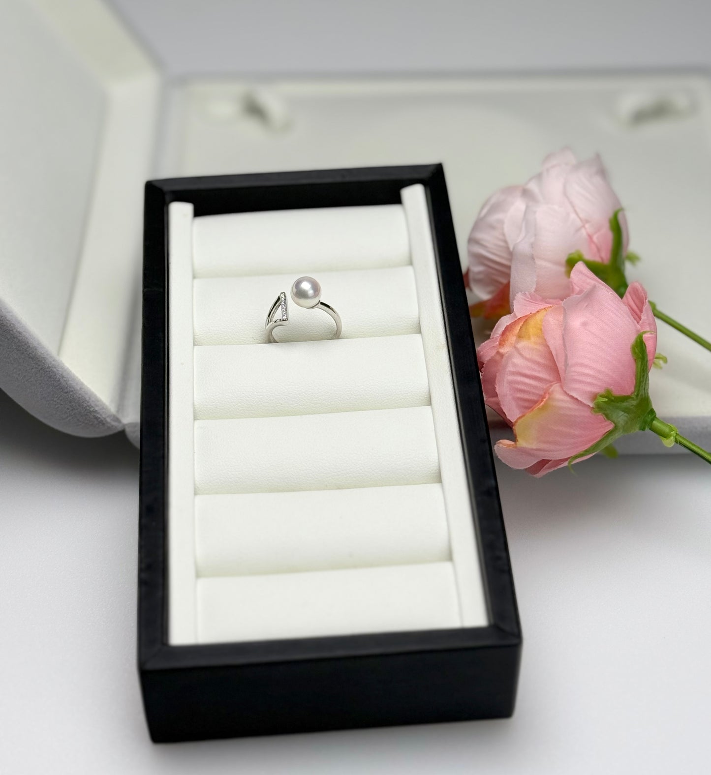Elegant Japan Akoya Pearl (7.5-8mm) Ring.