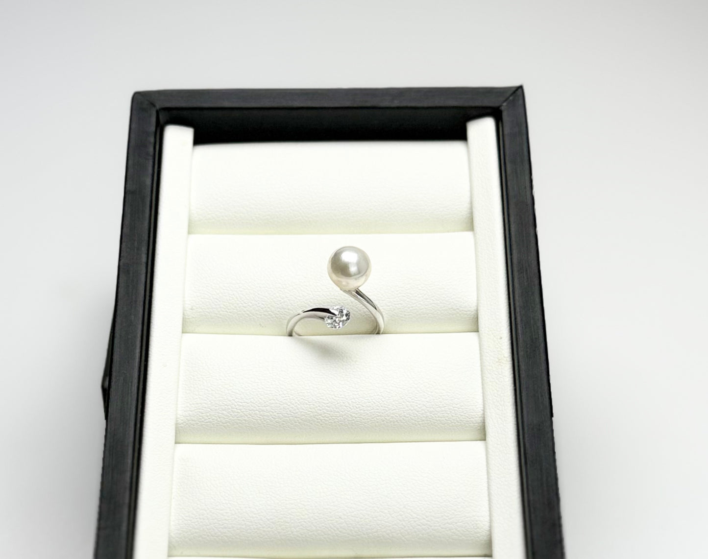 Elegant Designer Japanese Akoya Pearl (8-8.5mm) Ring | Modern Design