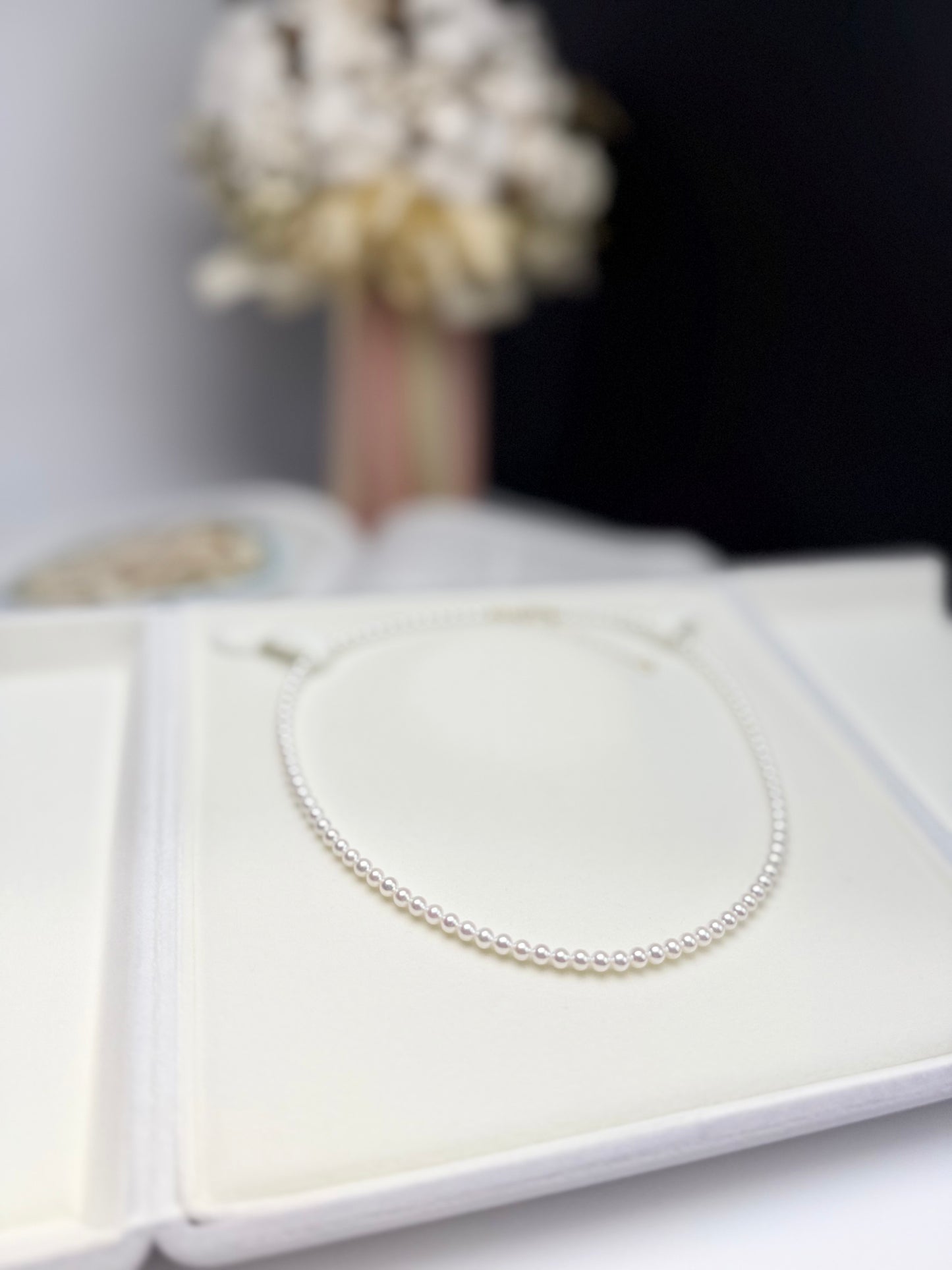 18K Gold Top Luster Freshwater Baby Pearl (4 - 4.5mm) Necklace