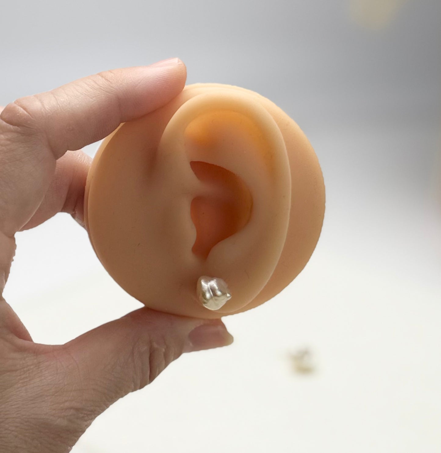 18K Solid Gold Enchanting Southsea Golden Keshi Pearl (8x10mm) Stud Earrings