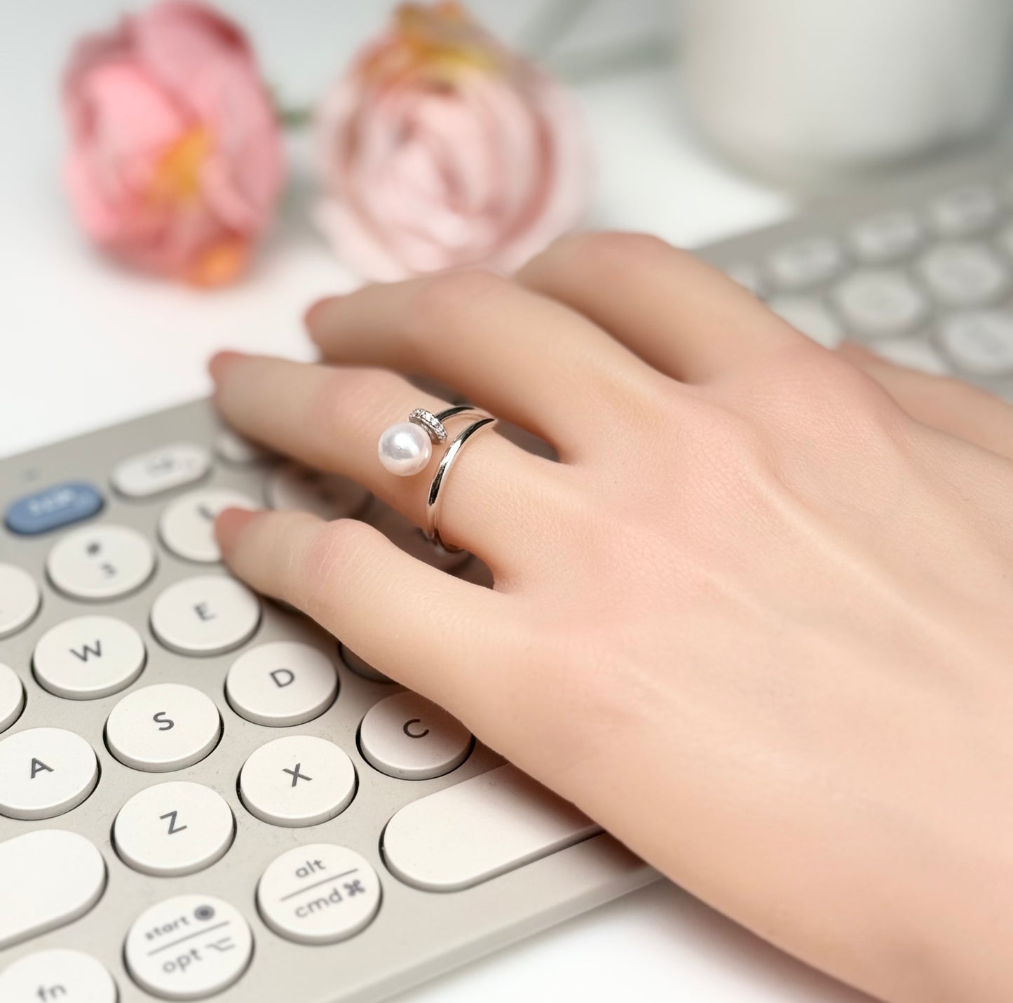 Top quality Akoya (7.5-8mm) Pearl Ring