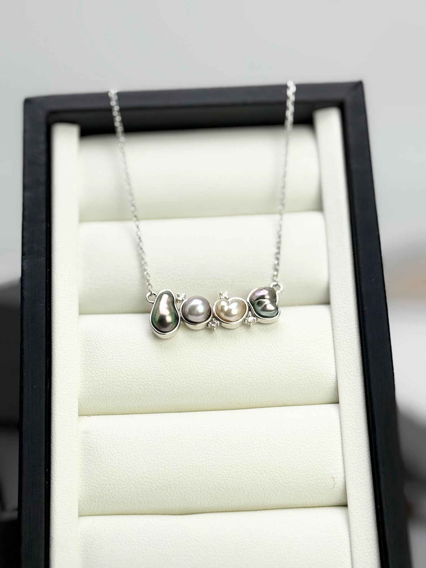 Unique Tahitian and South Sea Keshi "LOVE" Pearl (7 - 11mm) Pendant