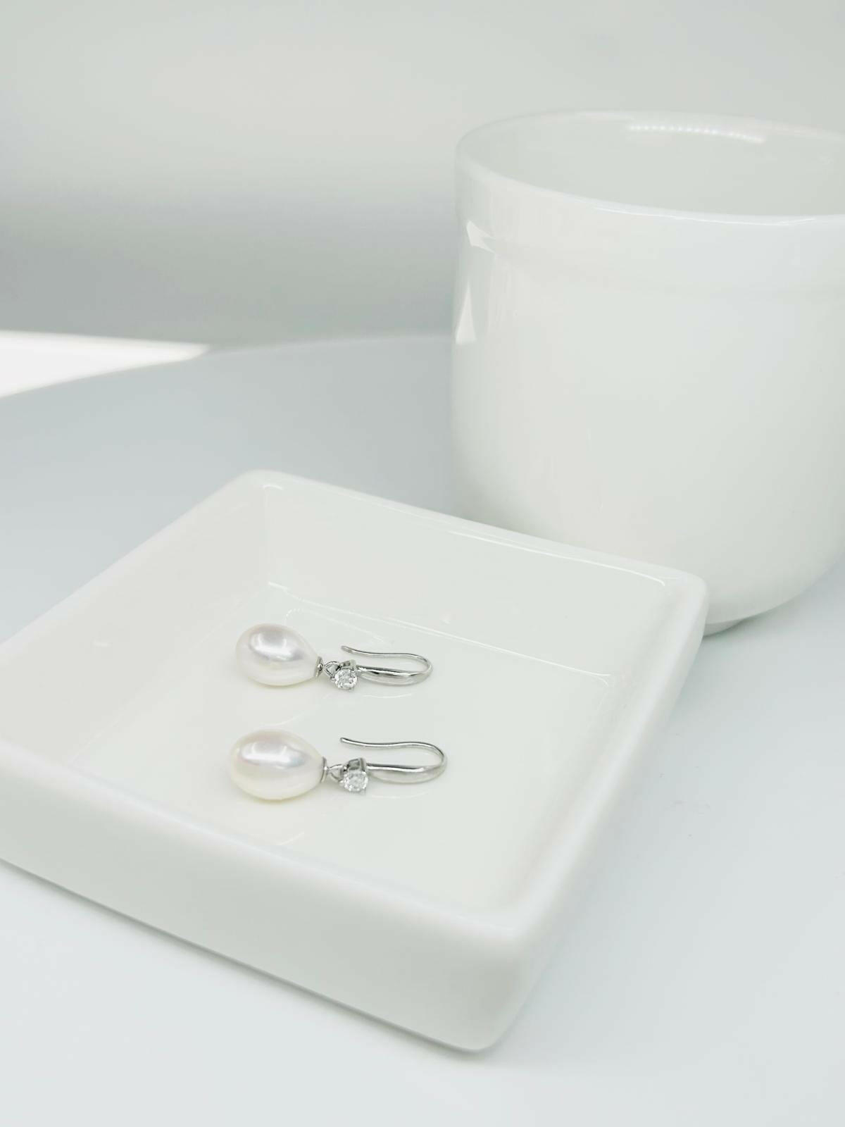 Elegant Freshwater Pearl Drop Earrings (8x11mm) - Nexus8gg Jewellery