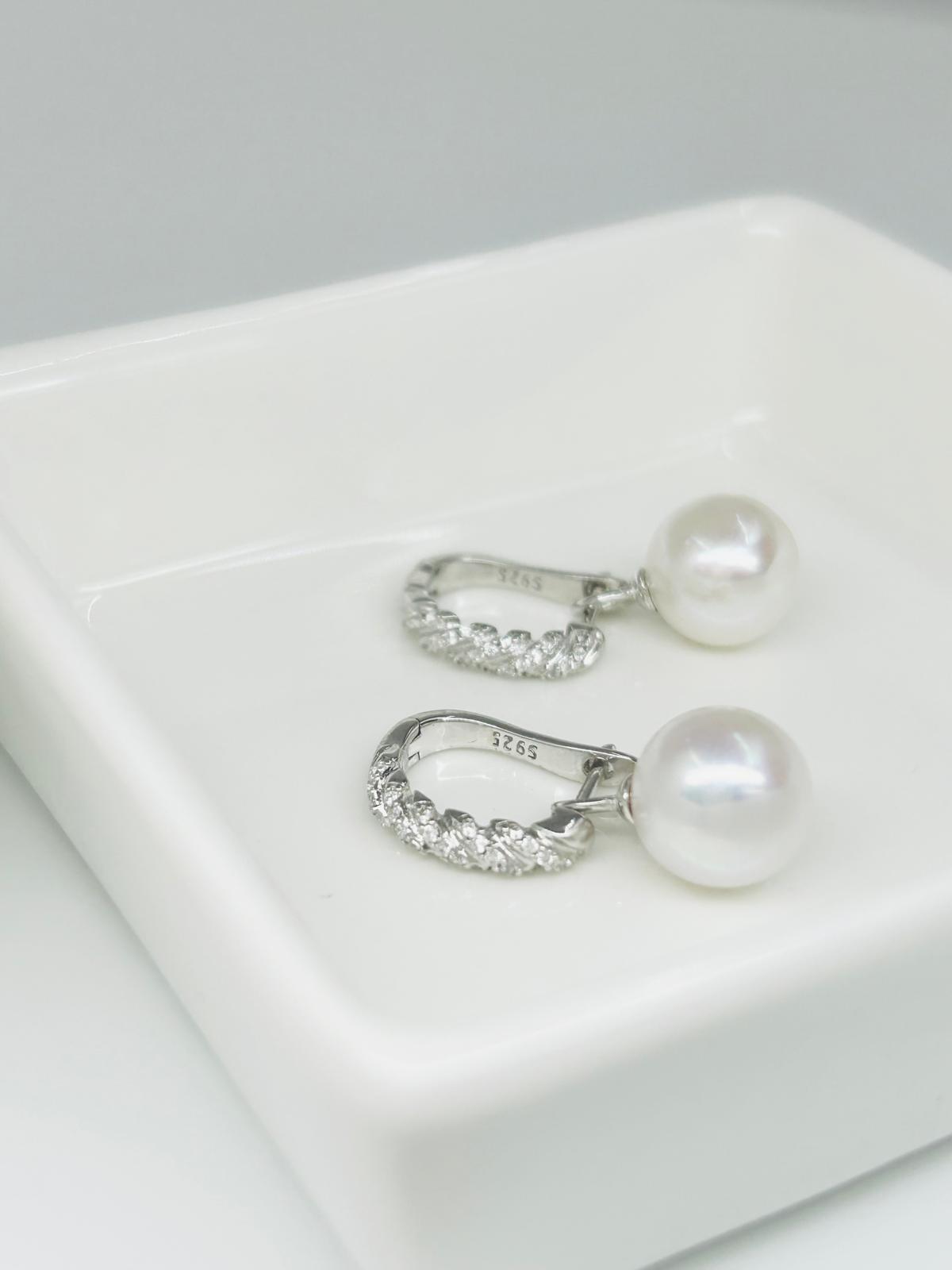 Elegant Freshwater Pearl (9mm) Drop Earrings - Nexus8gg Jewellery