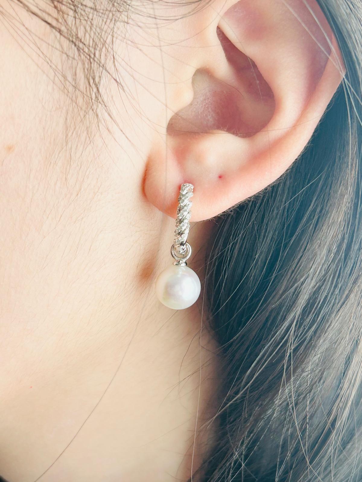 Elegant Freshwater Pearl (9mm) Drop Earrings - Nexus8gg Jewellery