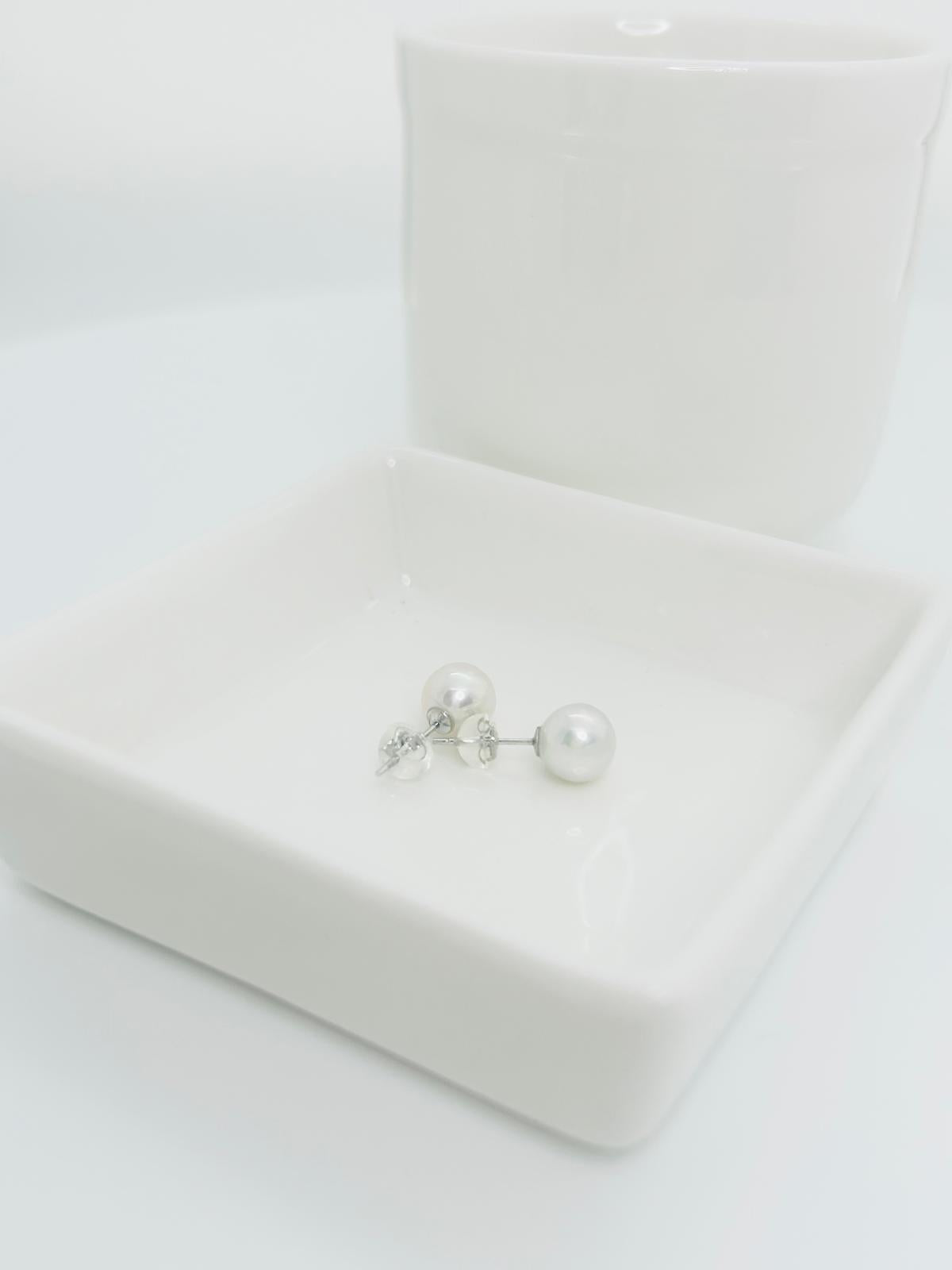 Elegant Freshwater Pearls (7.5-8mm) Stud Earring - Nexus8gg Jewellery