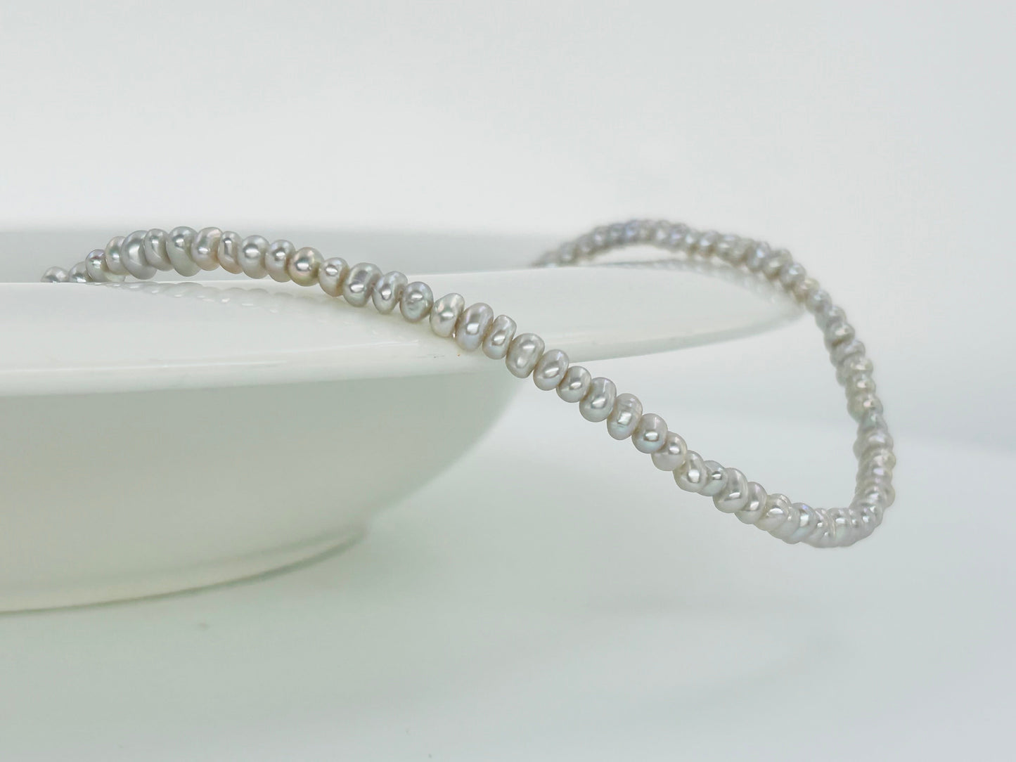 Elegant Freshwater Silver Keshi Baby Necklace (4-4.5mm) - Nexus8gg Jewellery