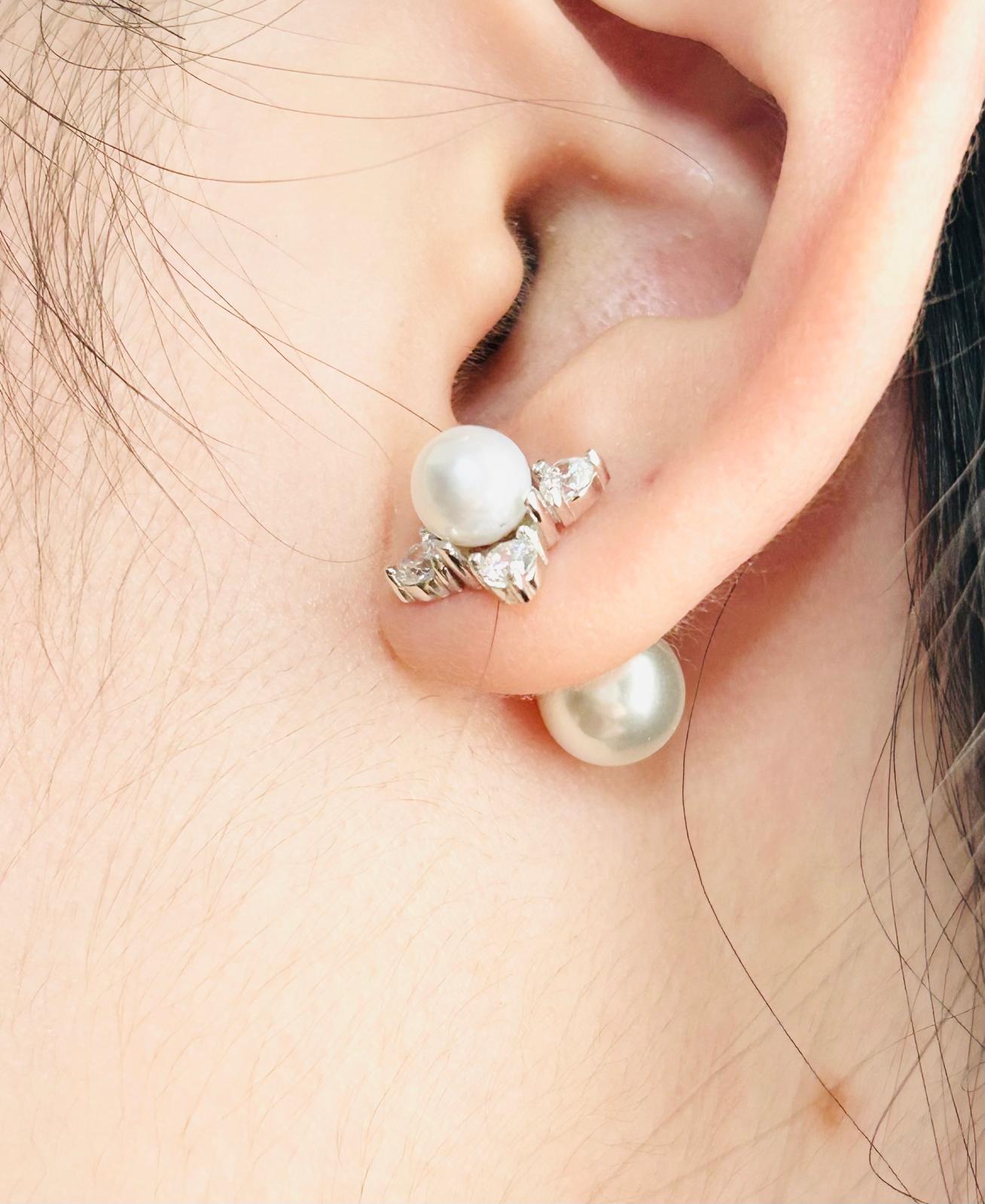 Elegant Freshwater White(6-6.5mm) Pearl Earring Studs - Nexus8gg Jewellery