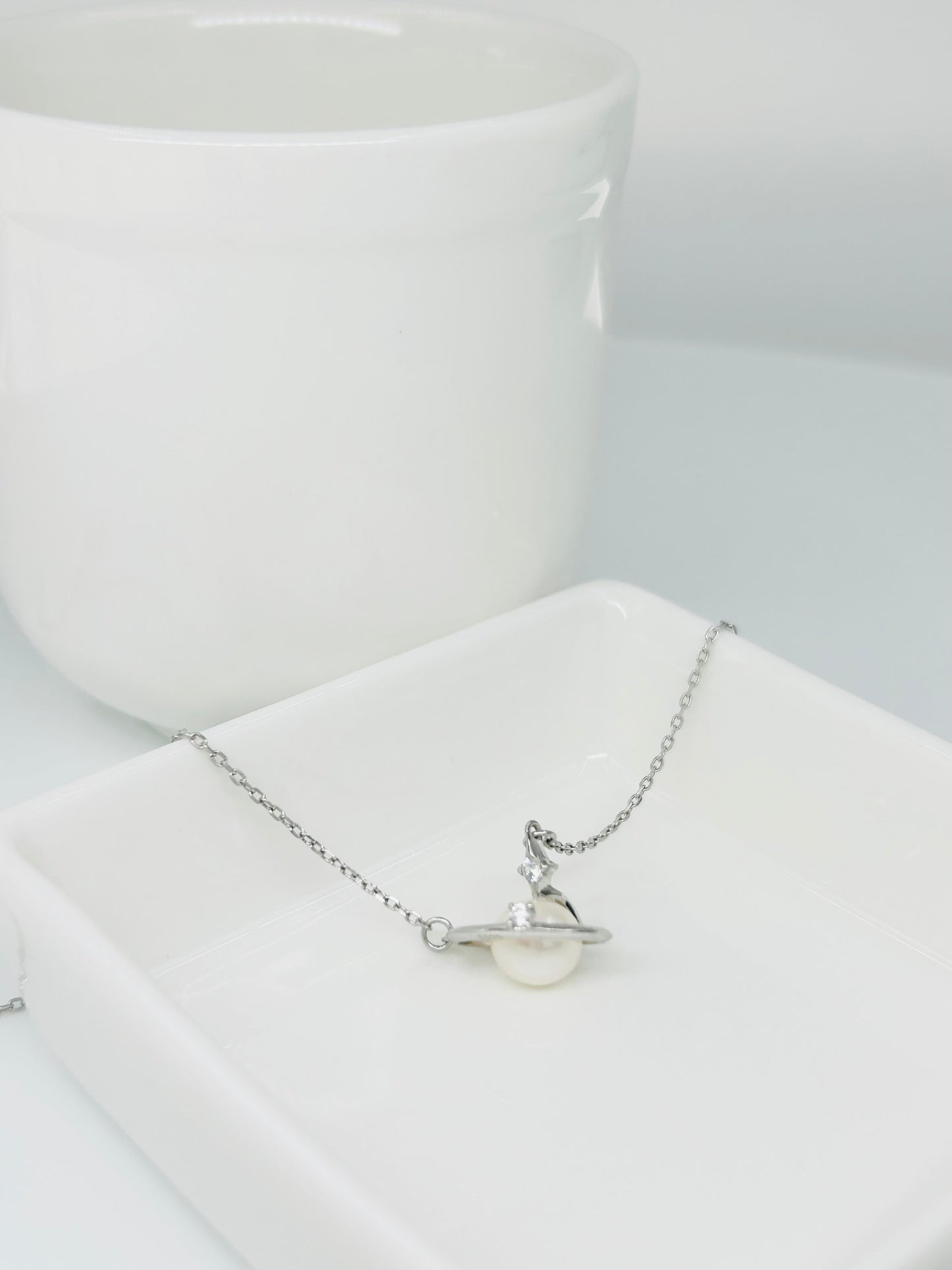 Elegant Orbit Freshwater Pearl (7mm) Pendant - Nexus8gg Jewellery