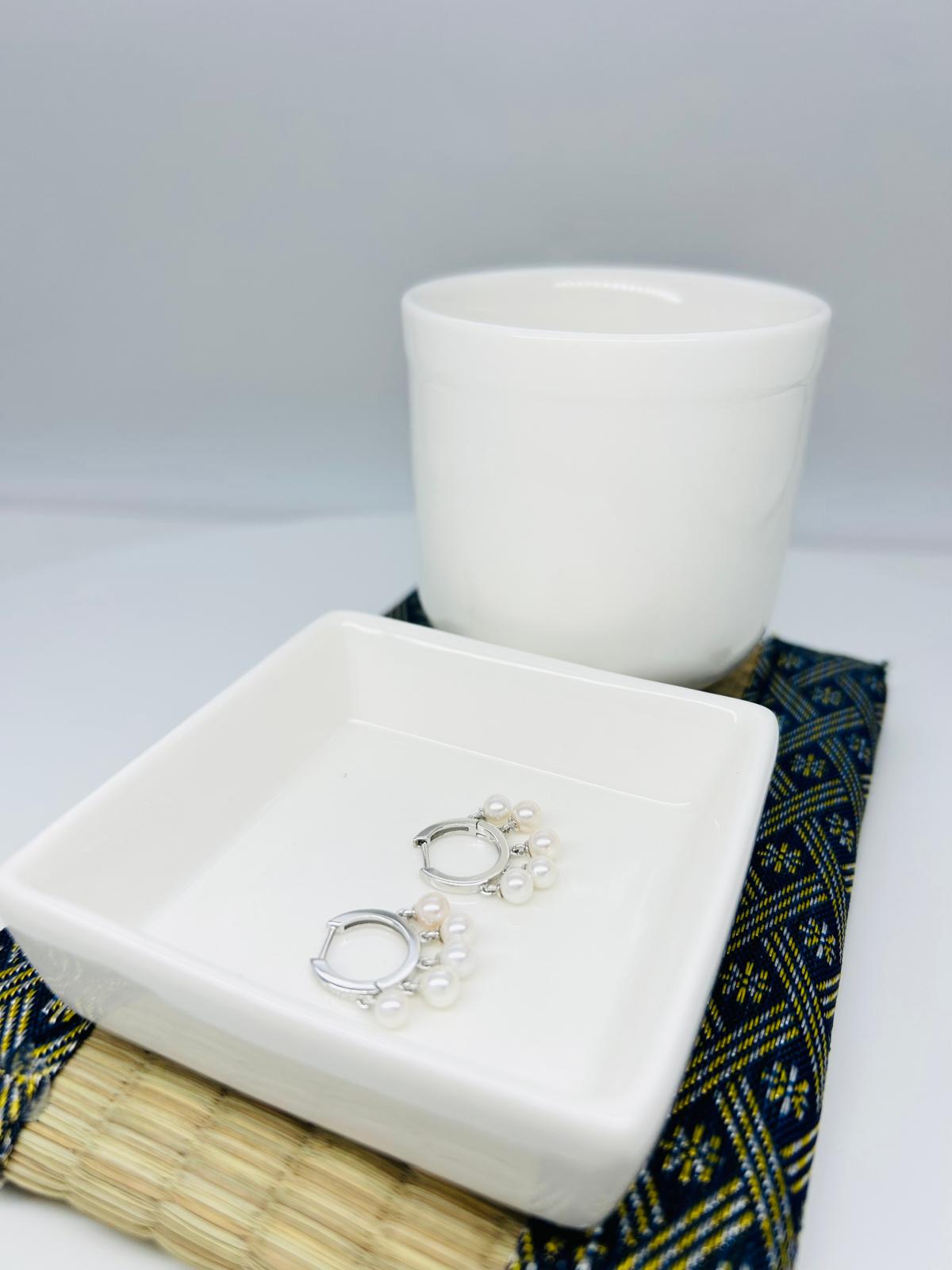Lovely Freshwater Pearls (4-4.5mm) Hoop Earrings - Nexus8gg Jewellery