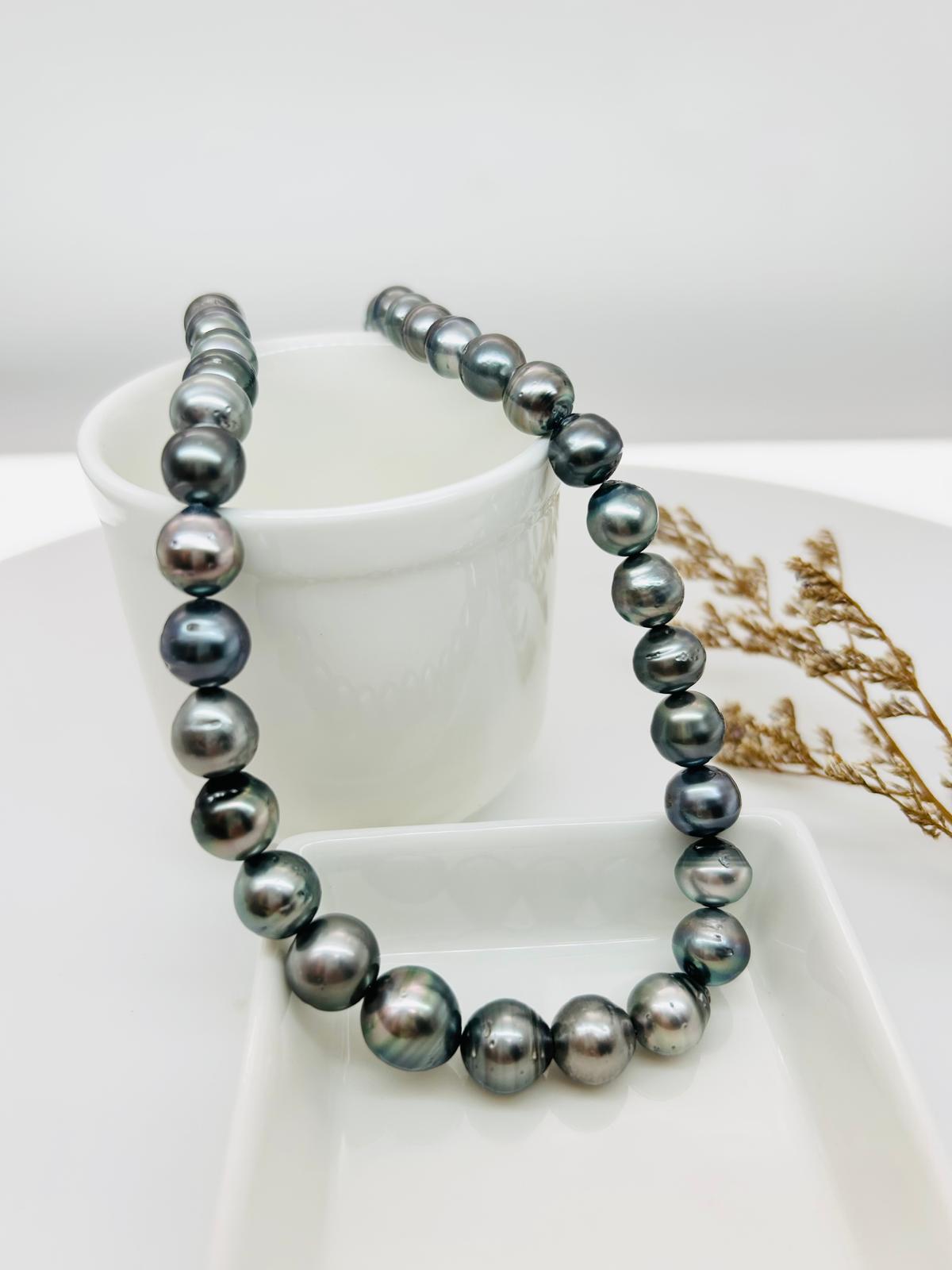 Tahitian Silver Blue Pearl (7-12mm) Necklace - Nexus8gg Jewellery