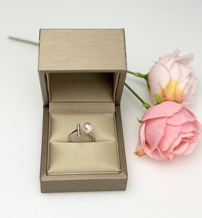 Elegant Japan Akoya Pearl (7.5-8mm) Ring