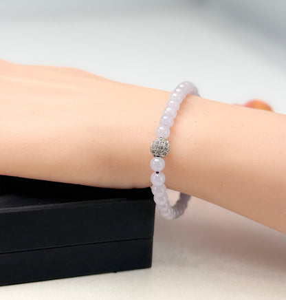 Natural Grade A Lavender Purple Jadeite Serenity Bracelet