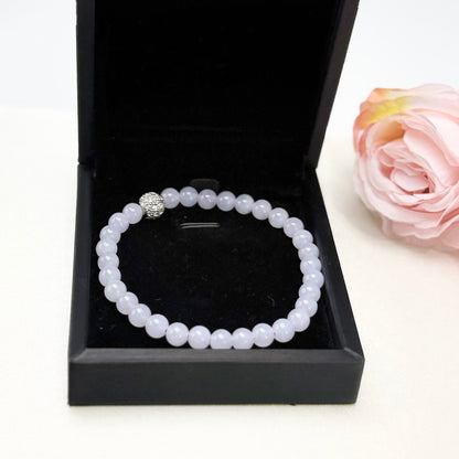 Natural Grade A Lavender Purple Jadeite Serenity Bracelet