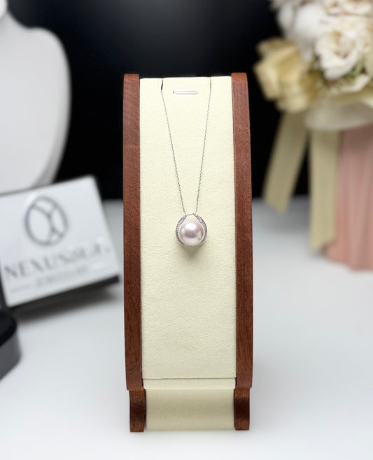 Top Luster Freshwater Pearl (14-14.5mm) Pendant with Cubic Zirconia |  Elegant choice for any occasion.