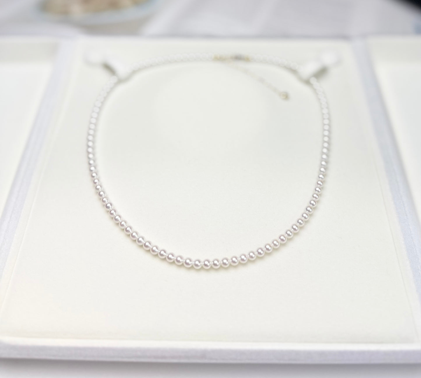18K Gold Top Luster Freshwater  Baby Pearl (4 - 4.5mm)  Necklace