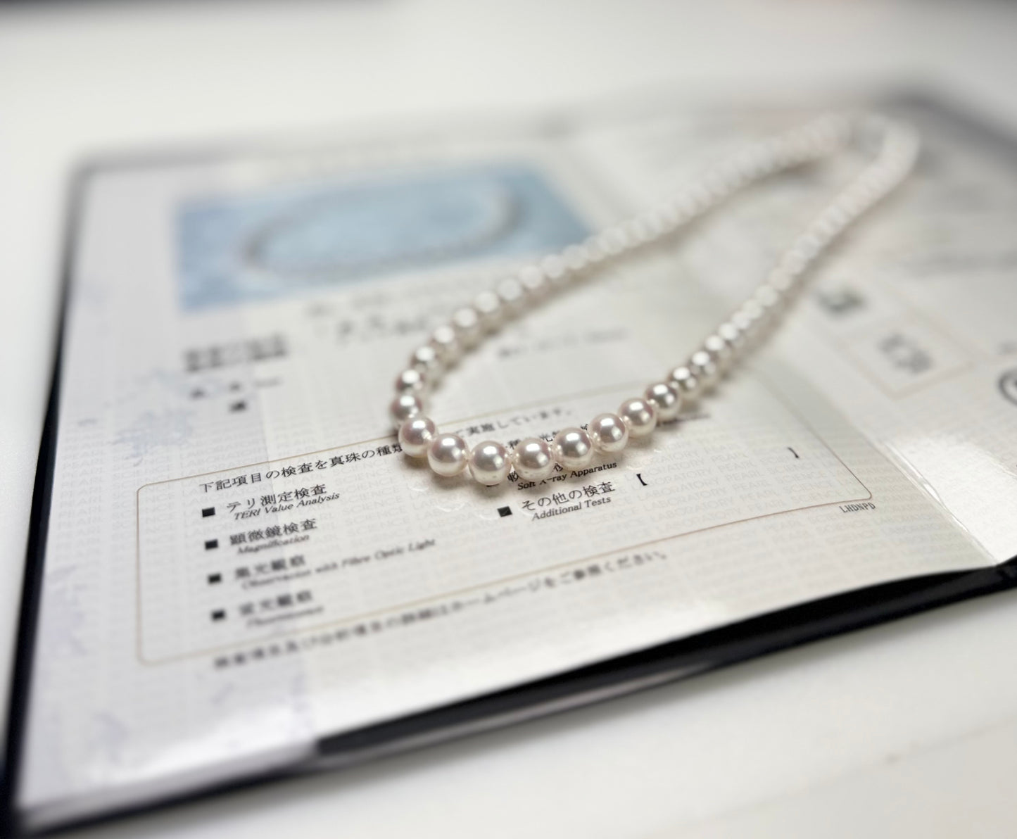 Top Grading Rose Premium Akoya Necklace Set (7-7.5mm) with Certificate (Pearl Science Laboratory)