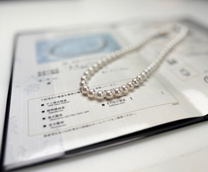 Top Grading Rose Premium Akoya Necklace Set (7-7.5mm) with Certificate (Pearl Science Laboratory)