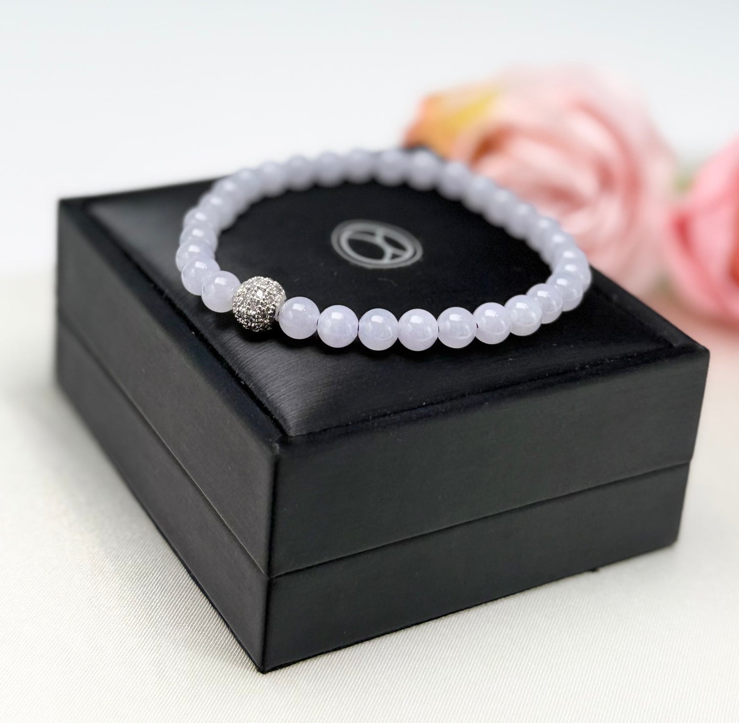 Natural Grade A Lavender Purple Jadeite Serenity Bracelet