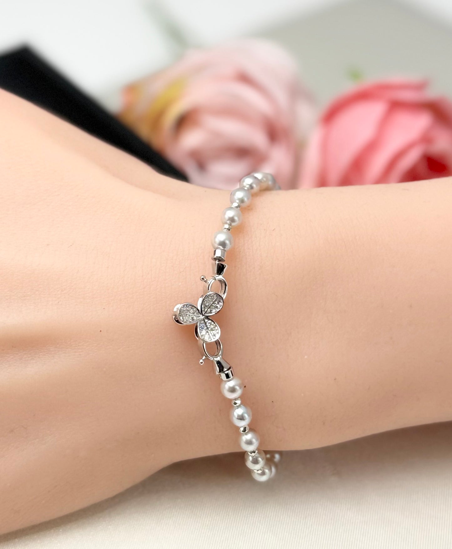 Akoya Silver-Blue Pearl (4-4.5mm) Bracelet | Timeless Elegance in a Cool Glow