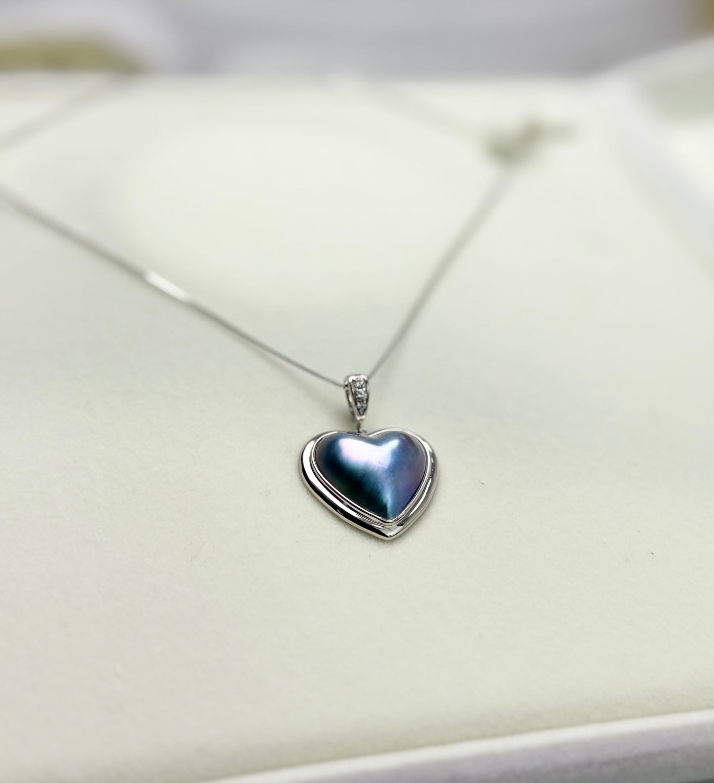 Heart-Shaped Saltwater Blue Mabe Pearl Pendant.