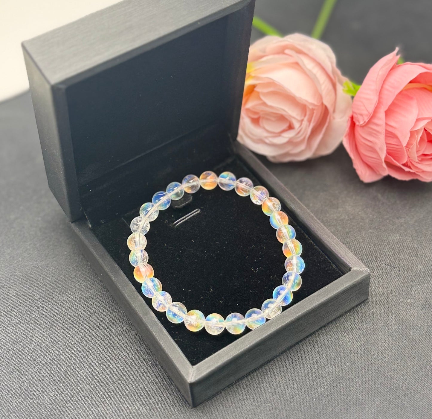 Top Grade Rainbow Moonstone (6.5-7mm) Crystal Bracelet