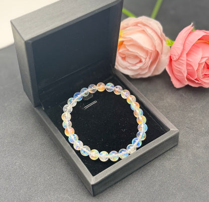 Top Grade Rainbow Moonstone (6.5-7mm) Crystal Bracelet