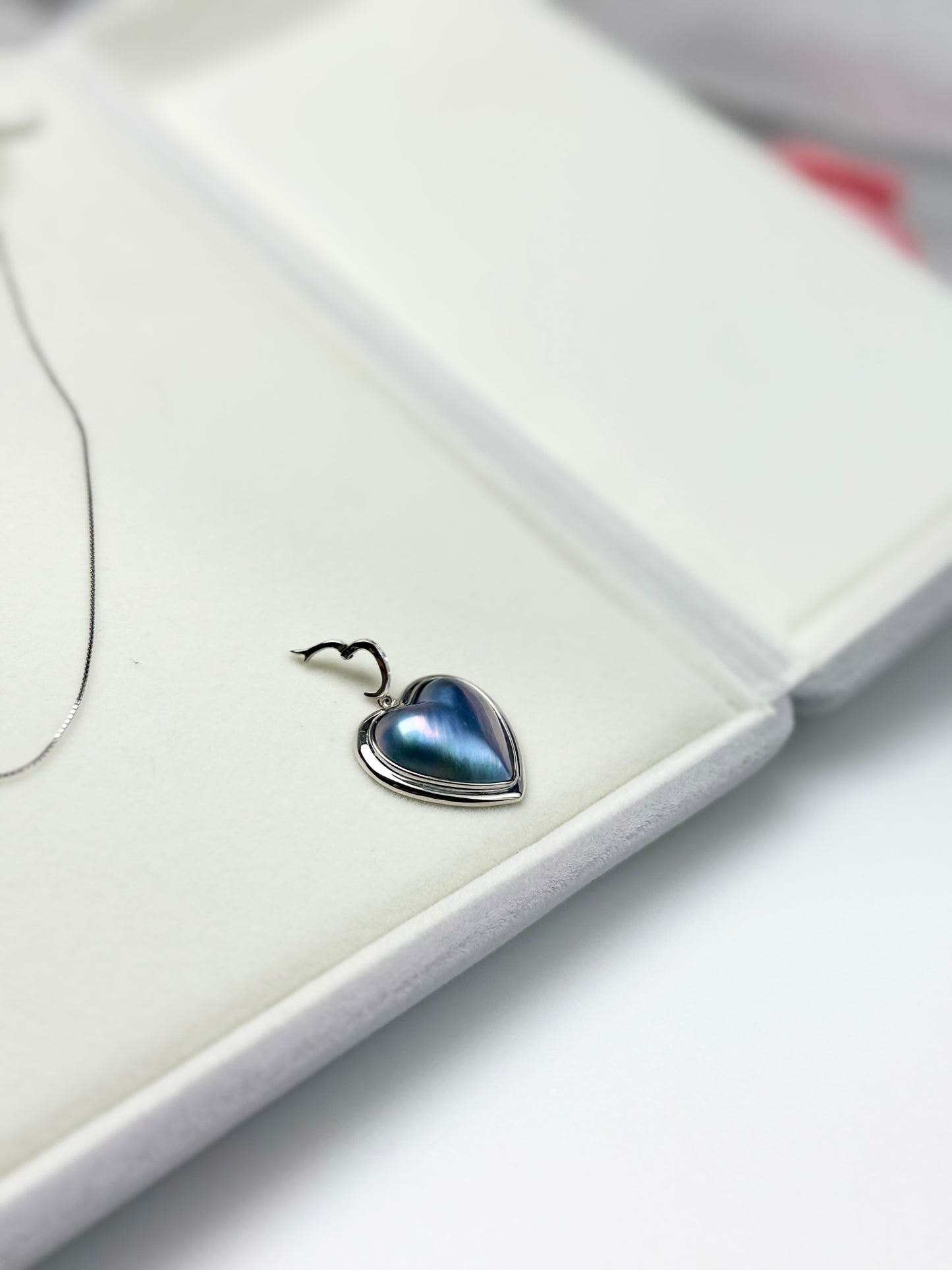Heart-Shaped Saltwater Blue Mabe Pearl Pendant.