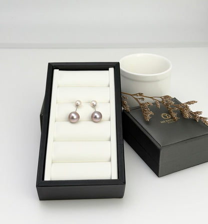 Elegant Pink Edison with White Pearls Ear Studs (11-11.5mm) with CZ | Perfect Pearl Jewellery for Every Occasion