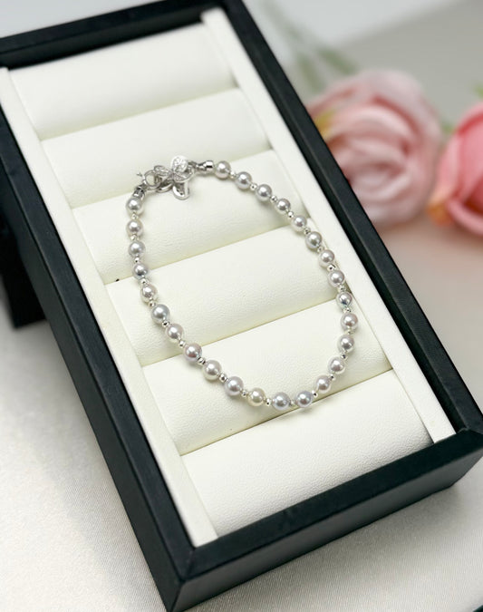 Akoya Silver-Blue Pearl (4-4.5mm) Bracelet | Timeless Elegance in a Cool Glow