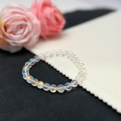 Top Grade Rainbow Moonstone (6.5-7mm) Crystal Bracelet