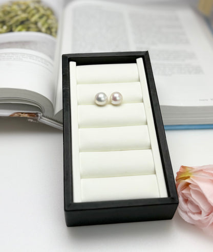 18K Solid White Gold Top Lustre White Edison Pearl (11-11.5mm) Stud Earrings.