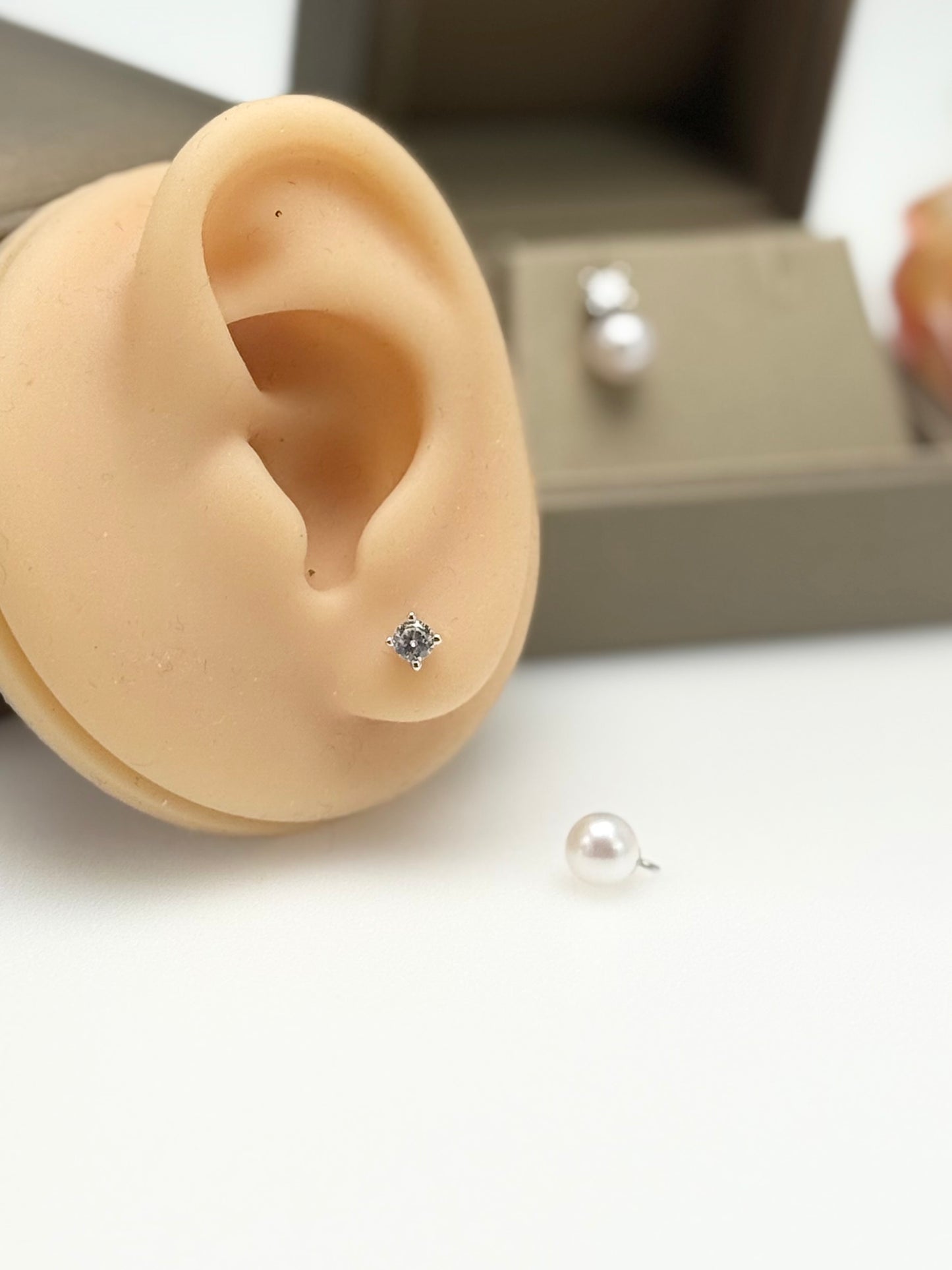 Elegant 2-way Design Akoya Pearl (6.5-7mm) Stud Earrings | Timeless.