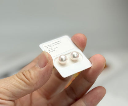 18K Solid Gold Saltwater Japan Top Luster ("Tennyo") Akoya Pearl (7.5-8mm) Stud Earrings | Timeless Radiance for Every Occasion )