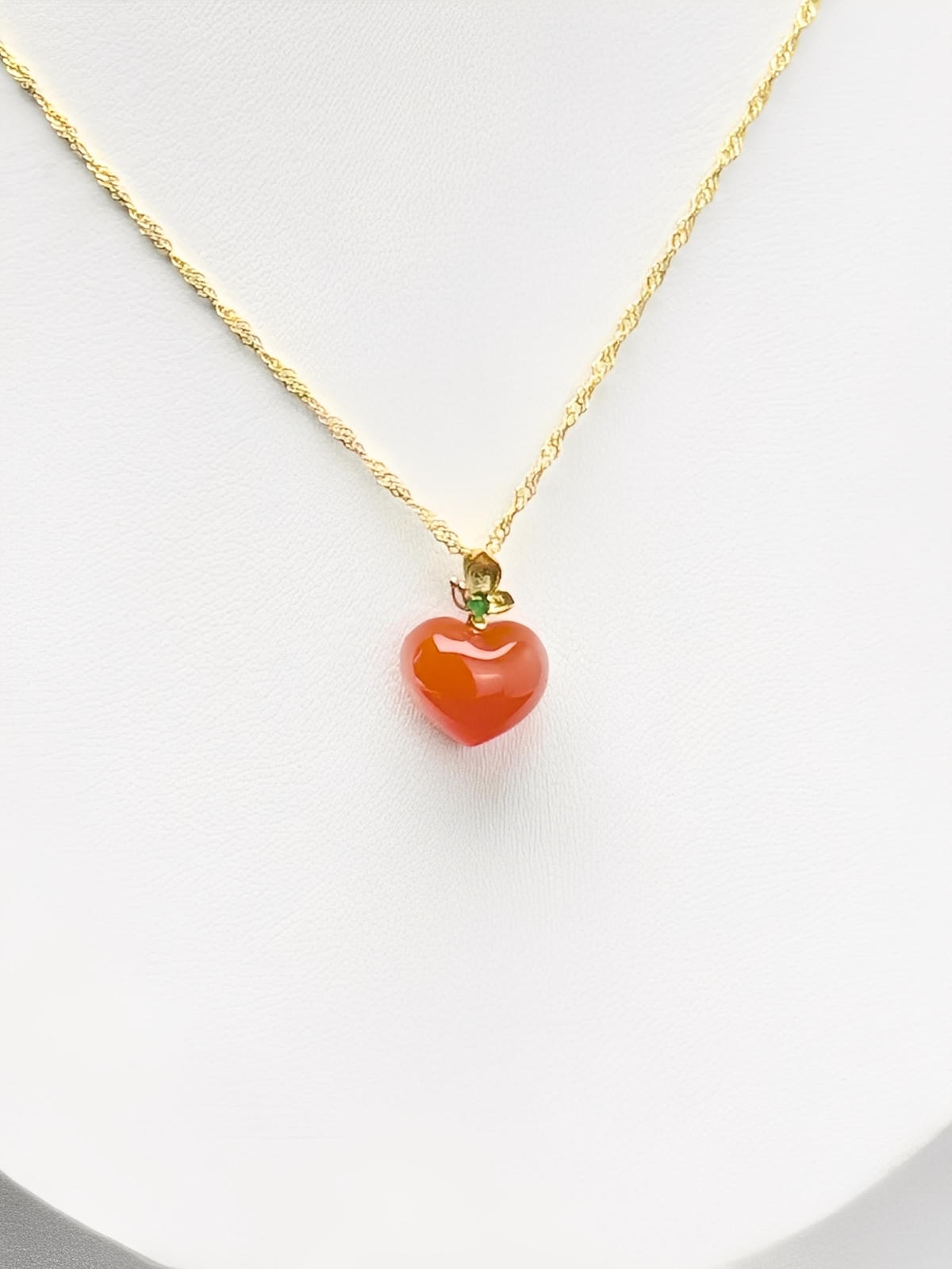 18K Solid Gold Exquisite Nanhong South Red Agate Pendant