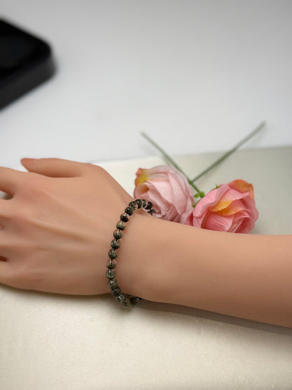 Natural Green Phantom Quartz Bead (6.5-7mm) Bracelet