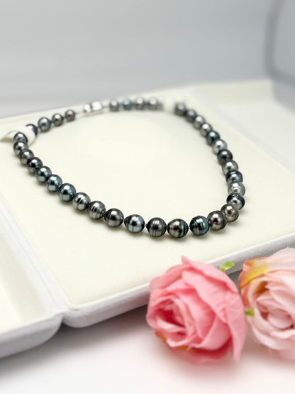 Tahitian Silver Blue Pearl (8-11mm) Necklace