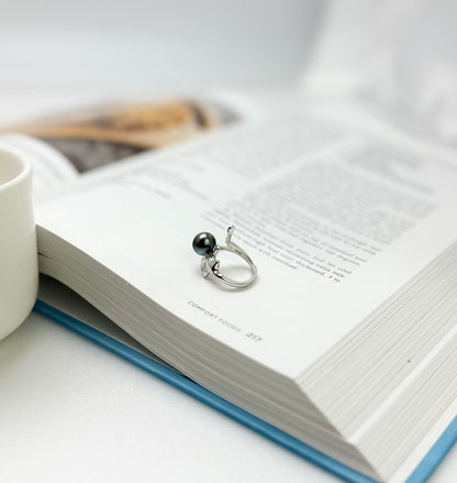 Modern Art Tahitian Pearl (9-9.5mm) Ring | Unique Pearl Jewellery