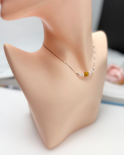 Whispers of the Sea (Japan Akoya Pearl) and Earth (Jadeite) Necklace