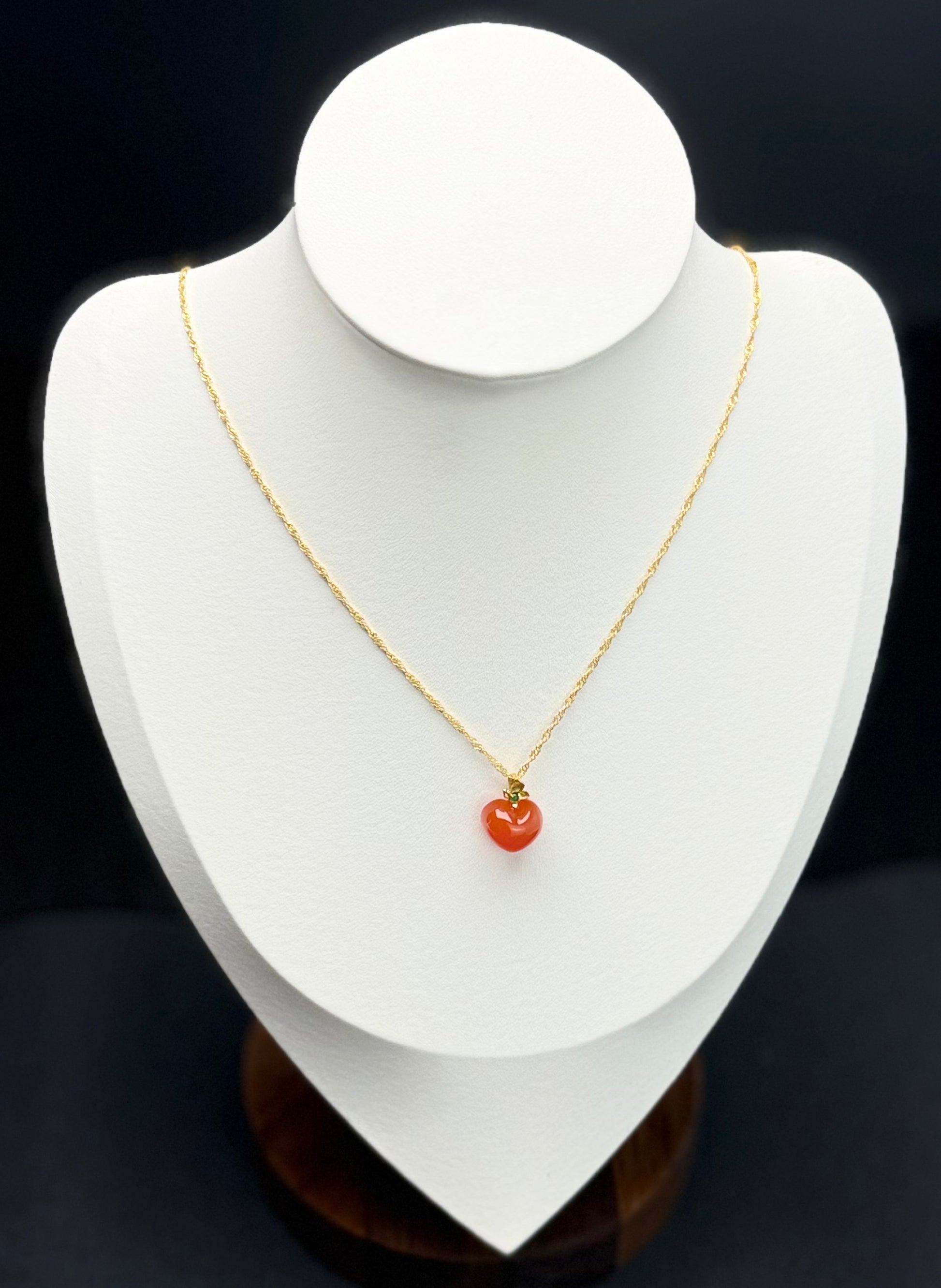 18K Solid Gold Exquisite Nanhong South Red Agate Pendant.