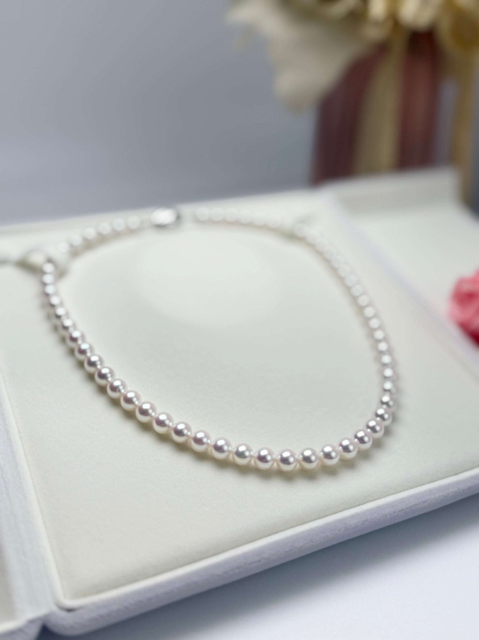 Premium Japanese Akoya Pearl (7-7.5mm) Necklace | High Luster.