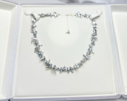 18K Solid Gold Akoya Silver Blue Keshi Necklace with cert