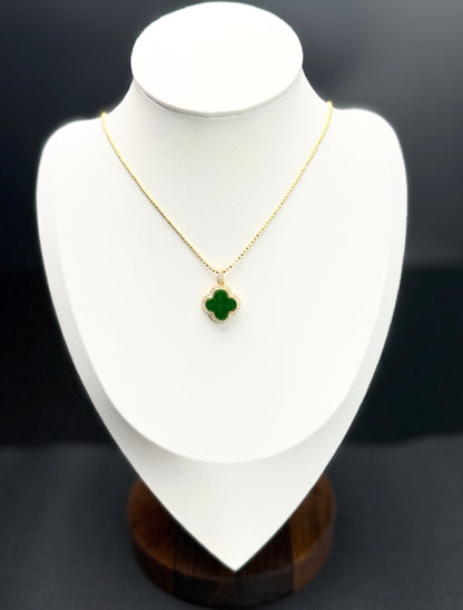 Natural Grade A Clover-Shaped Jadeite Pendant – A Touch of Luck and Luxury.