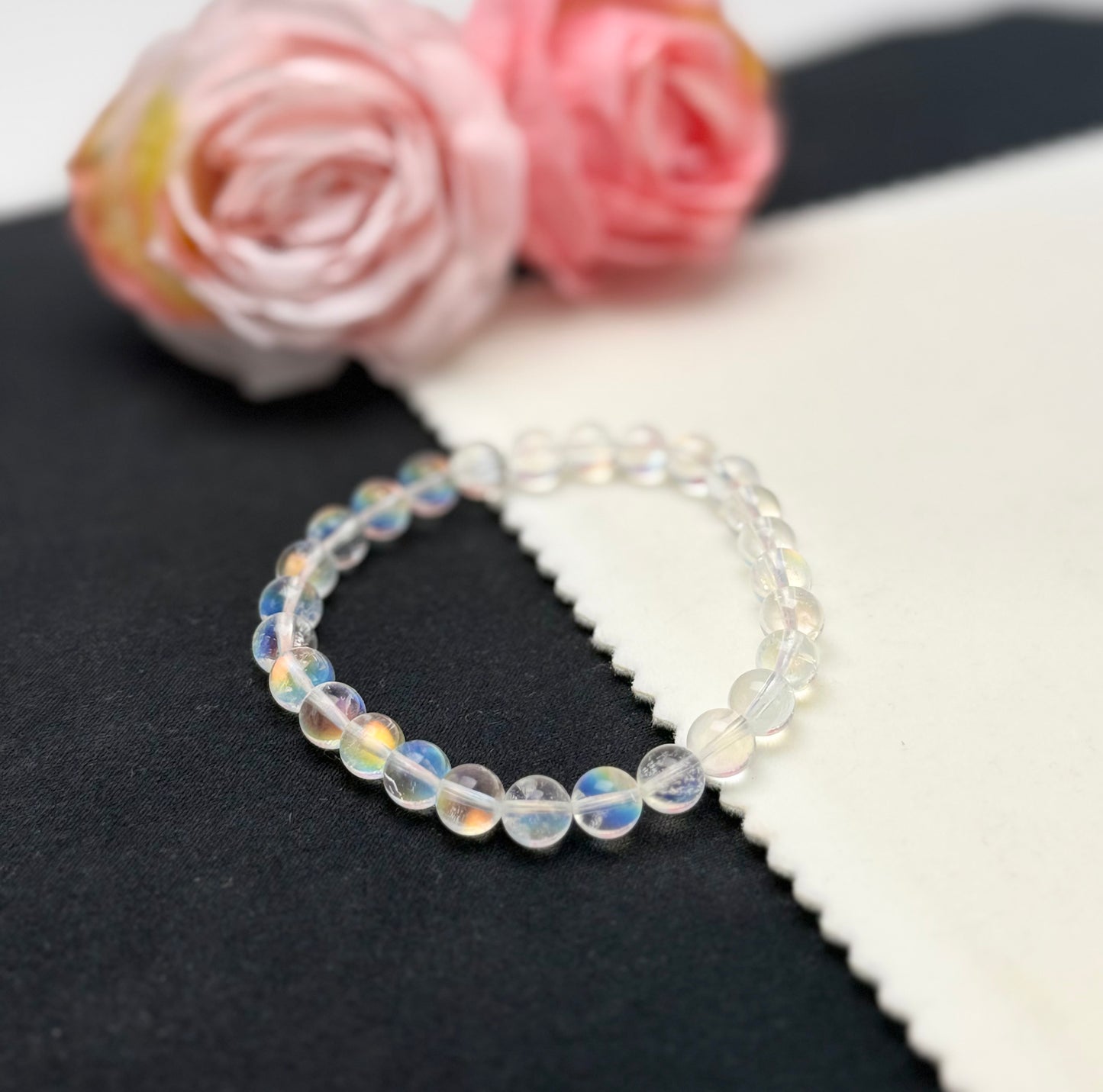 Top Grade Rainbow Moonstone (6.5-7mm) Crystal Bracelet