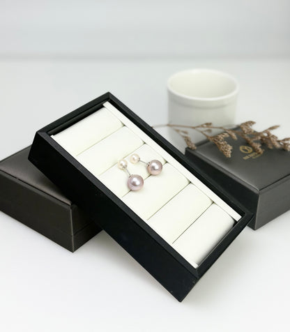 Elegant Pink Edison with White Pearls Ear Studs (11-11.5mm) with CZ | Perfect Pearl Jewellery for Every Occasion